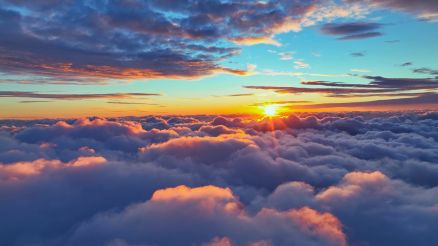 clouds and rising sun.
